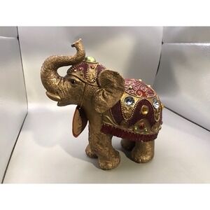 Lucky Elephant-TRUNKS UP- Bejeweled And Golden Giovanni Giftware Collection
